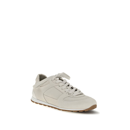 Brunello Cucinelli Beige Calf Leather Low Top Sneakers