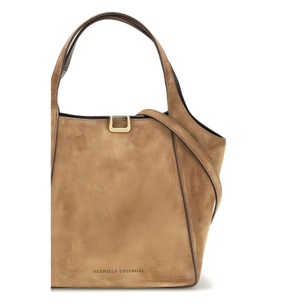Brunello Cucinelli Beige Suede Bucket Bag