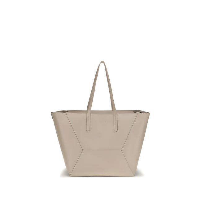 Brunello Cucinelli Beige Calf Leather Shoulder Bag