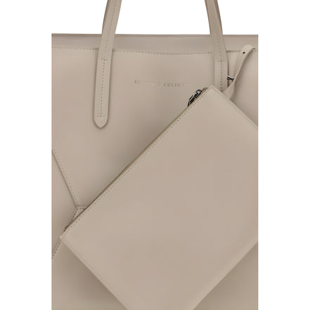 Brunello Cucinelli Beige Calf Leather Shoulder Bag