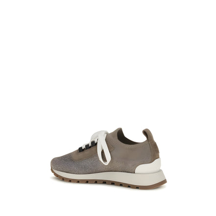 Baskets épaisses en coton beige Brunello Cucinelli