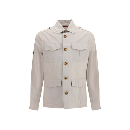 Manteau en coton beige Brunello Cucinelli