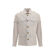 Manteau en coton beige Brunello Cucinelli