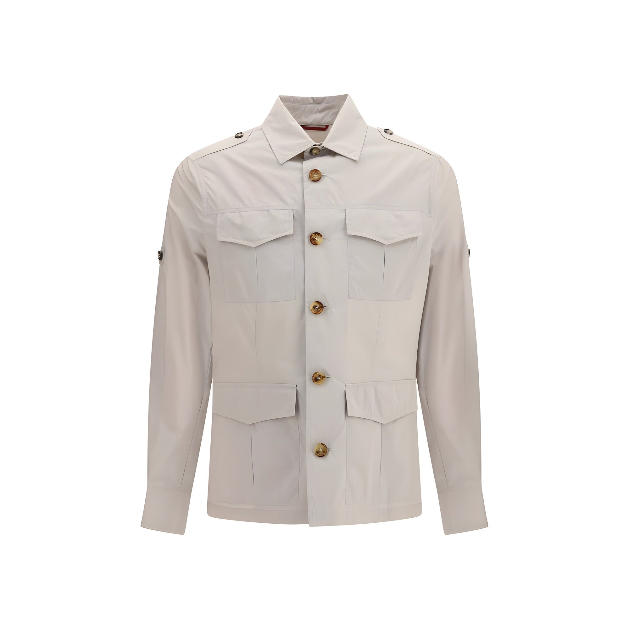 Manteau en coton beige Brunello Cucinelli