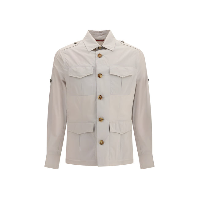 Manteau en coton beige Brunello Cucinelli