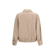 Brunello Cucinelli Beige Leather Leather Jacket