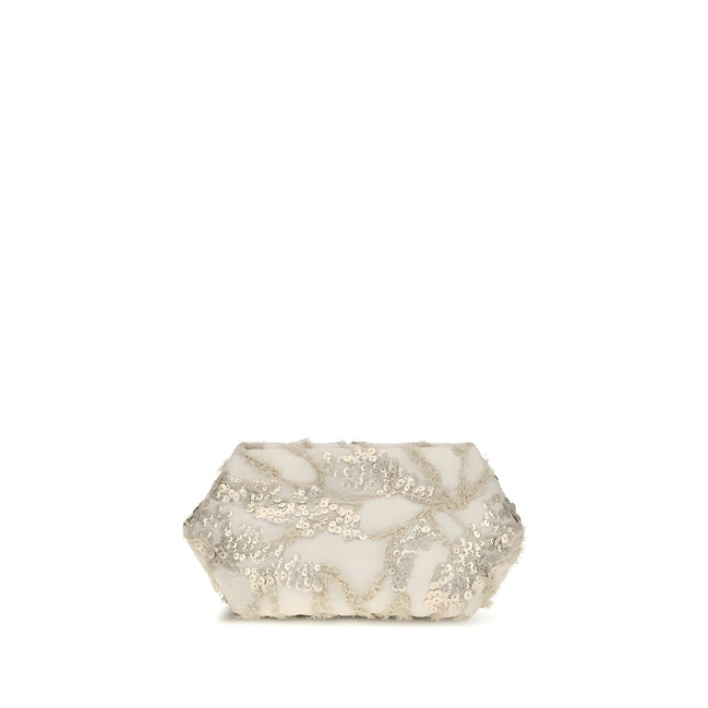 Brunello Cucinelli Beige Silk Shoulder Bag