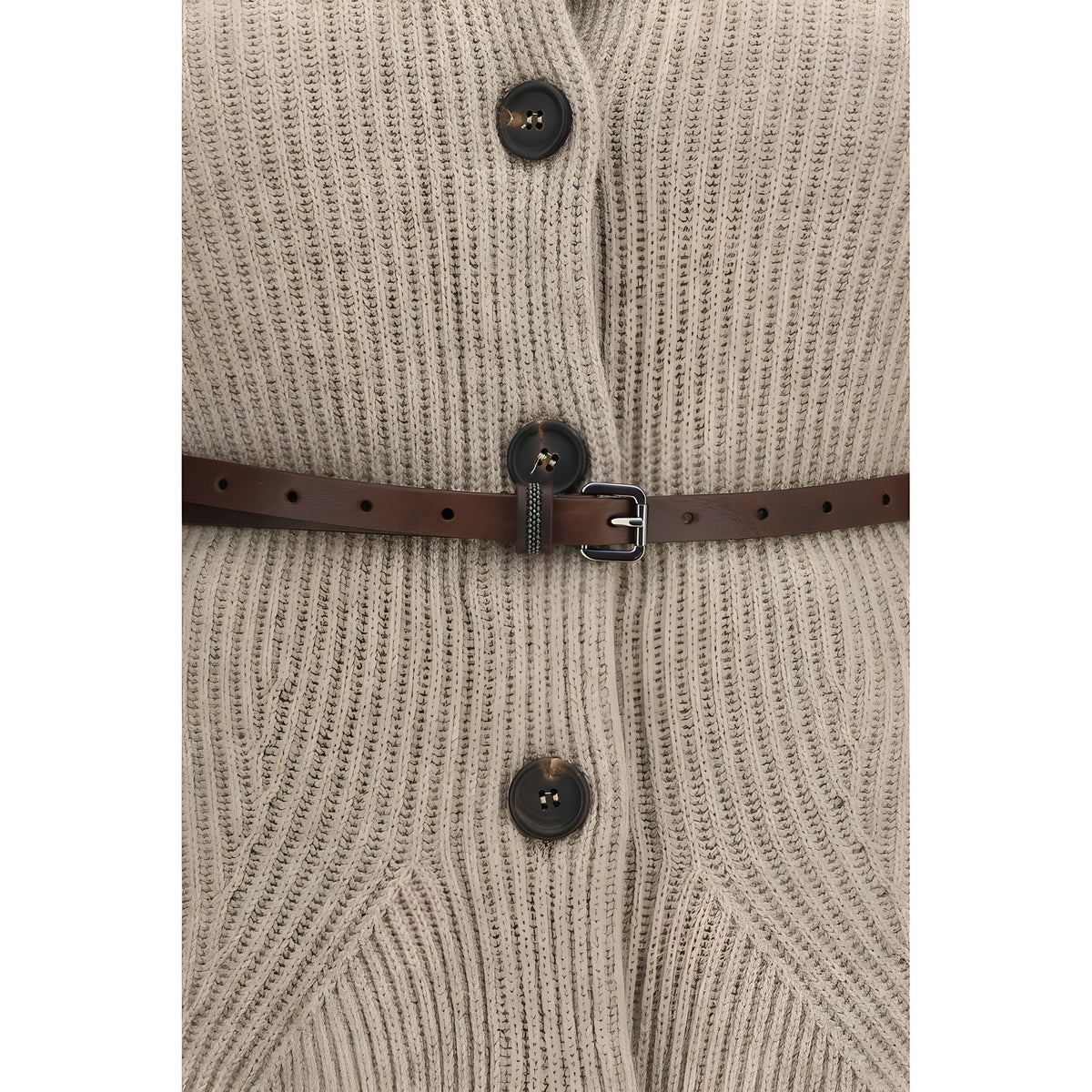 Brunello Cucinelli Beige Wool Cardigan