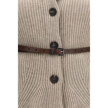 Brunello Cucinelli Beige Wool Cardigan