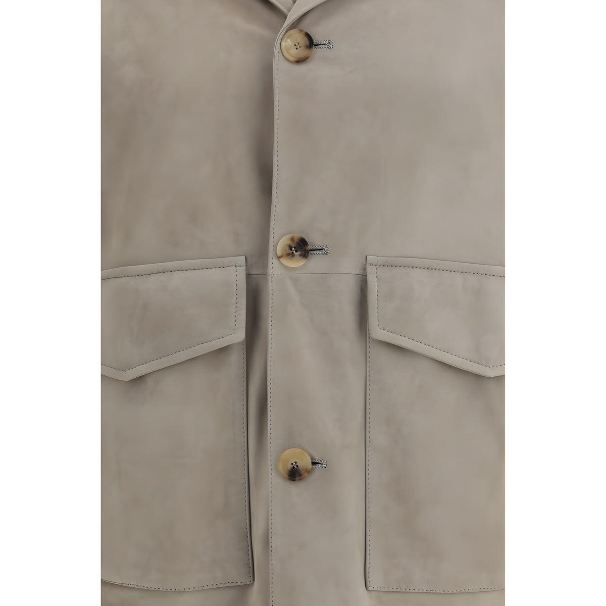 Brunello Cucinelli Bicolor Calf Leather Bos Taurus Leather Jacket