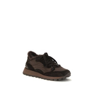 Brunello Cucinelli Black Leather Athletic Sneakers