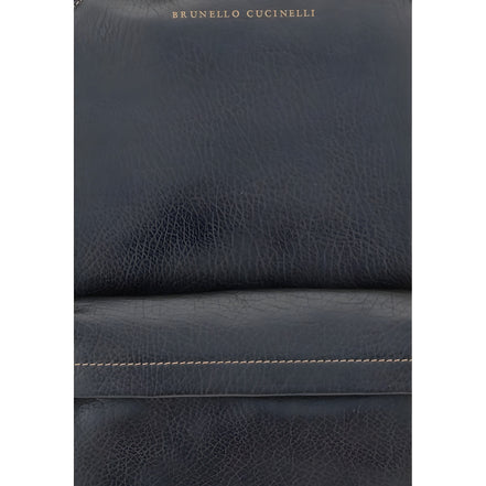 Brunello Cucinelli Black Calf Leather Backpack