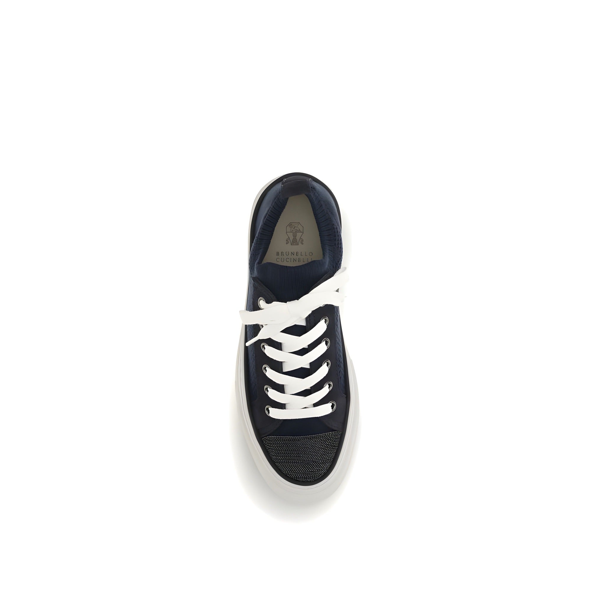 Brunello Cucinelli Blue Cotton Low Top Sneakers
