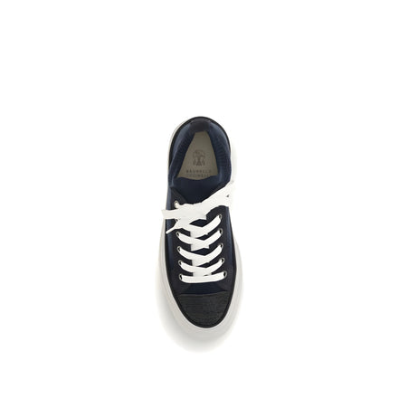 Brunello Cucinelli Blue Cotton Low Top Sneakers