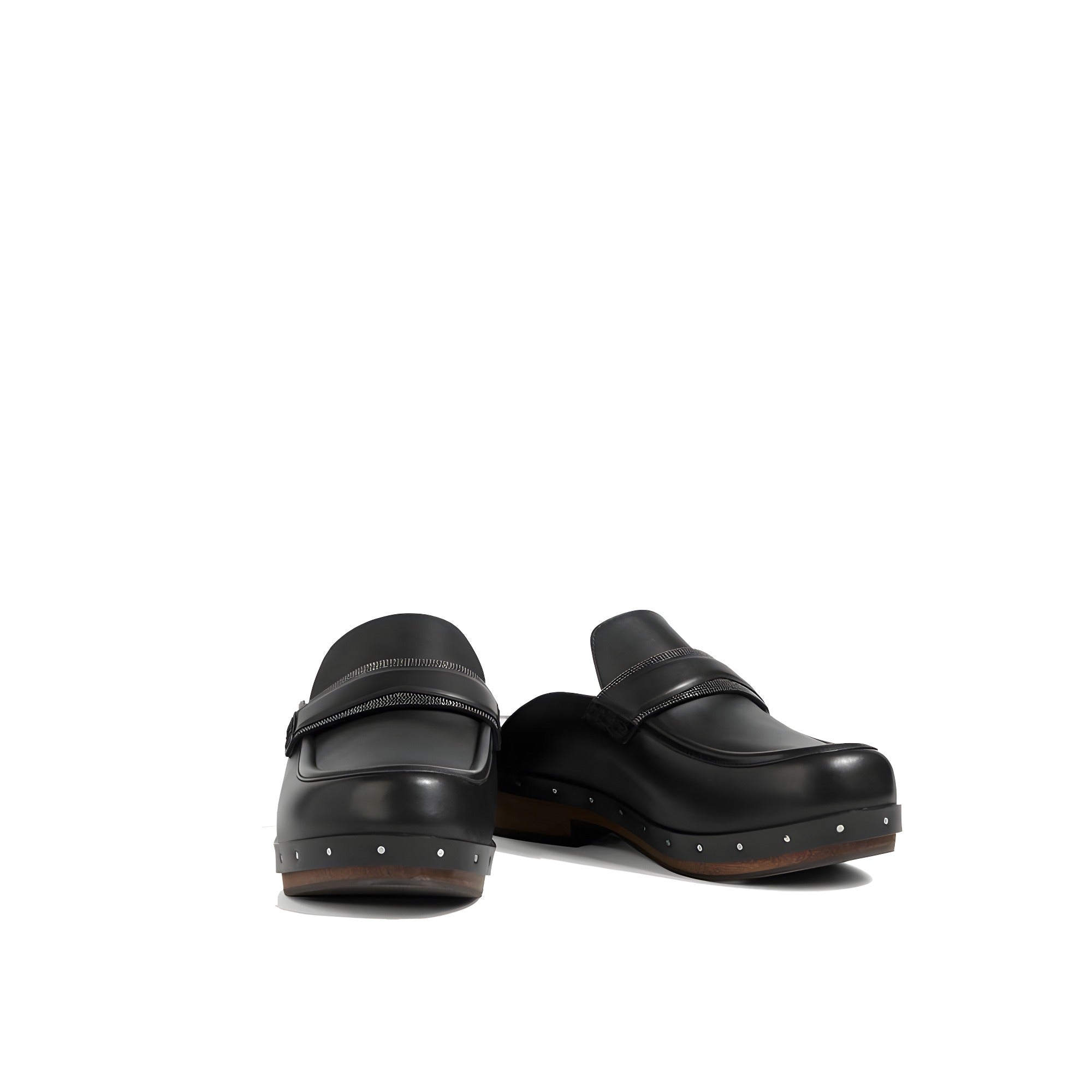 Brunello Cucinelli Black Leather Mules