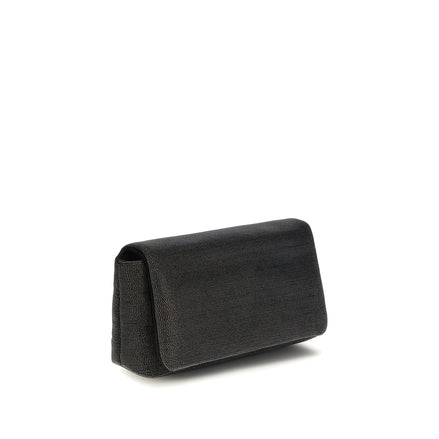 Brunello Cucinelli Black Leather Shoulder Bag