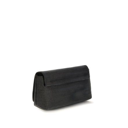 Brunello Cucinelli Black Leather Shoulder Bag