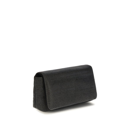Brunello Cucinelli Black Leather Shoulder Bag