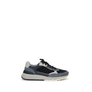Brunello Cucinelli Blue Calf Leather Athletic Sneakers