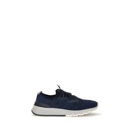 Brunello Cucinelli Blue Cotton Athletic Sneakers