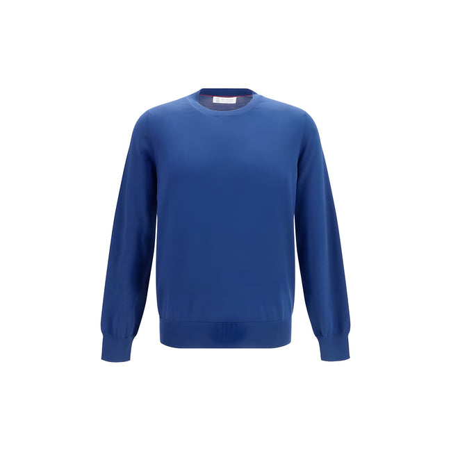 Brunello Cucinelli Blue Cotton Sweatshirt