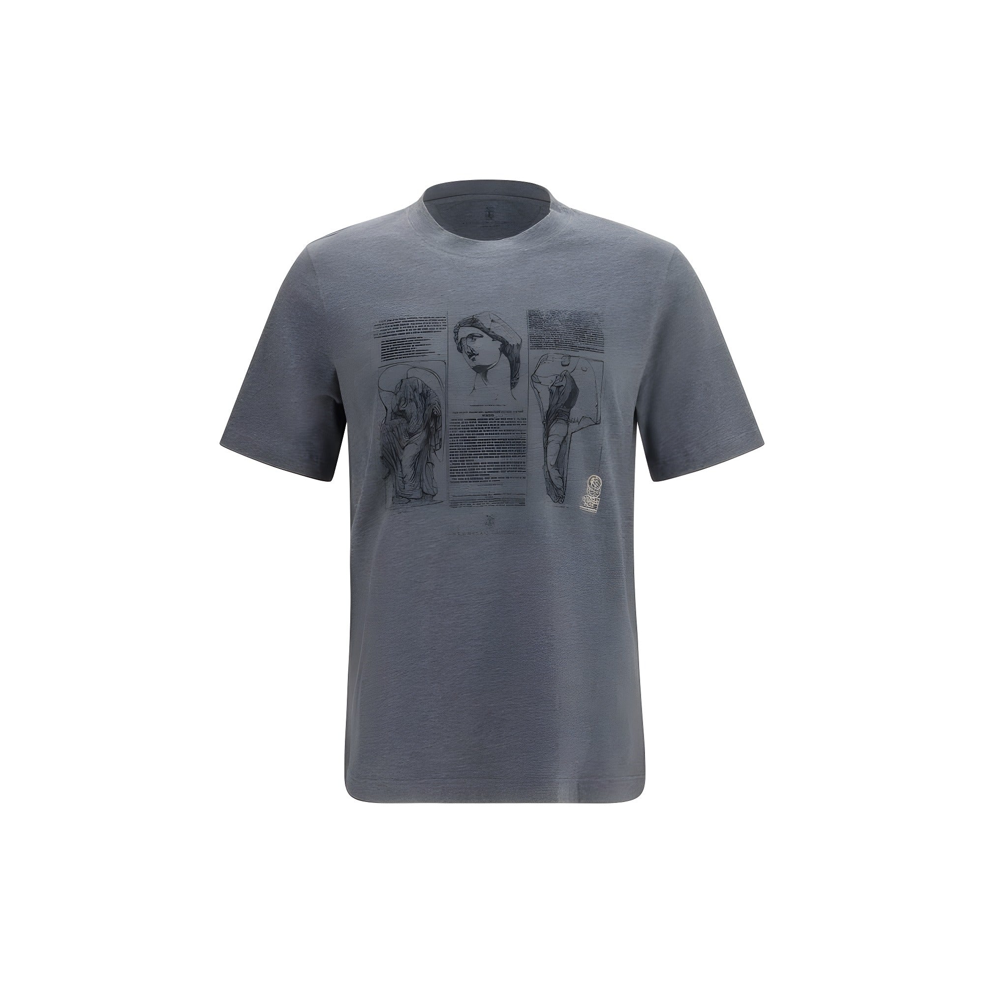 Brunello Cucinelli Blue Cotton T-Shirt