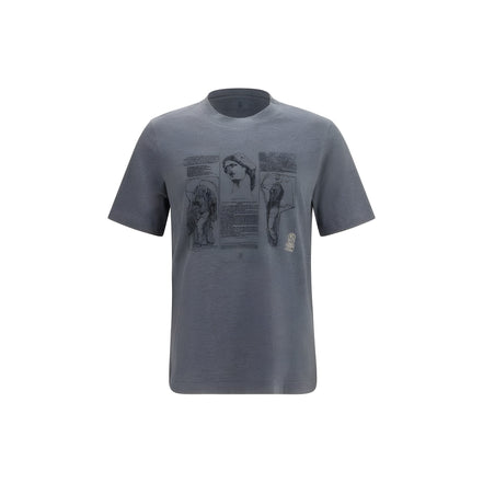 Brunello Cucinelli Blue Cotton T-Shirt