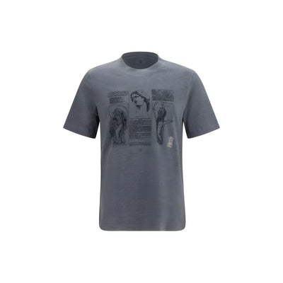 Brunello Cucinelli Blue Cotton T-Shirt