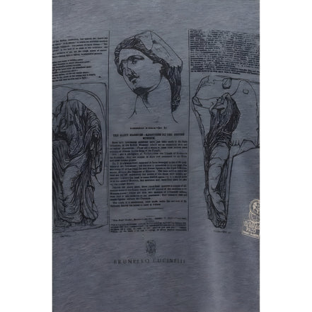 Brunello Cucinelli Blue Cotton T-Shirt