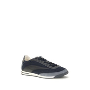Brunello Cucinelli Blue Suede Leather Athletic Sneakers