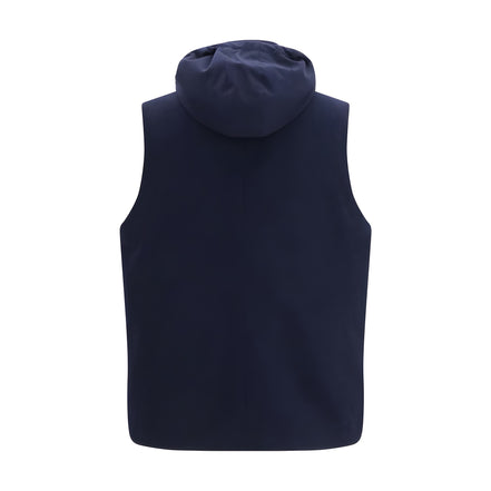 Brunello Cucinelli Blue Wool Oves Aries Sleeveless Jacket