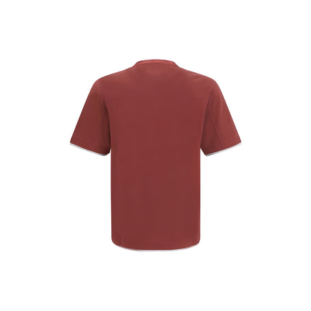 Brunello Cucinelli Bordeaux Cotton T-Shirt