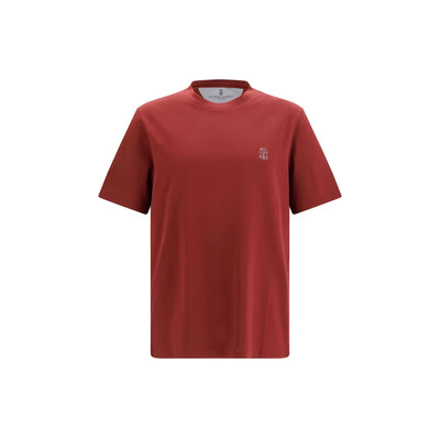 Brunello Cucinelli Bordeaux Cotton T-Shirt