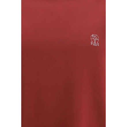 Brunello Cucinelli Bordeaux Cotton T-Shirt