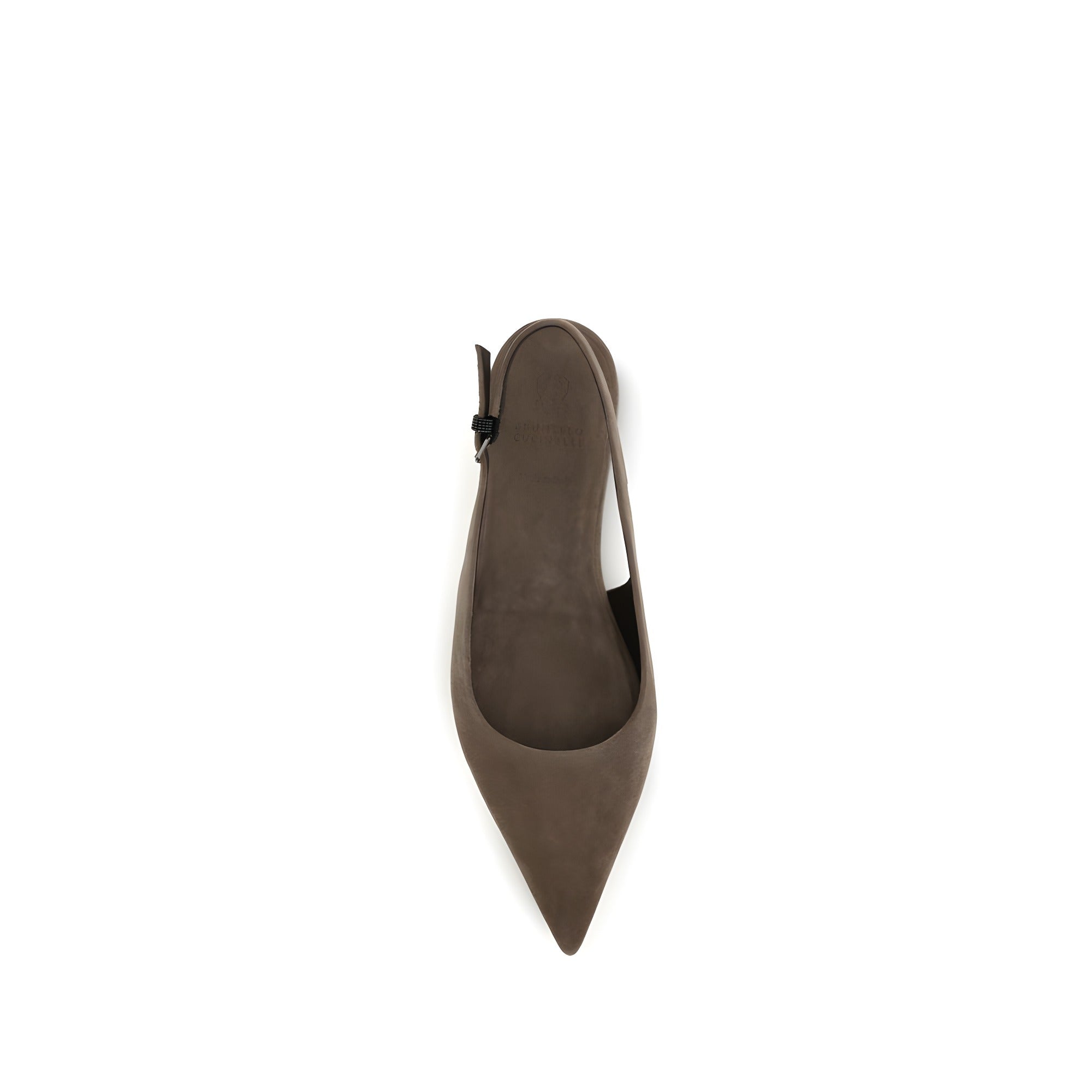 Brunello Cucinelli Brown Calf Leather Ballet Flats