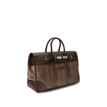 Brunello Cucinelli Brown Calf Leather Luggage And Travel