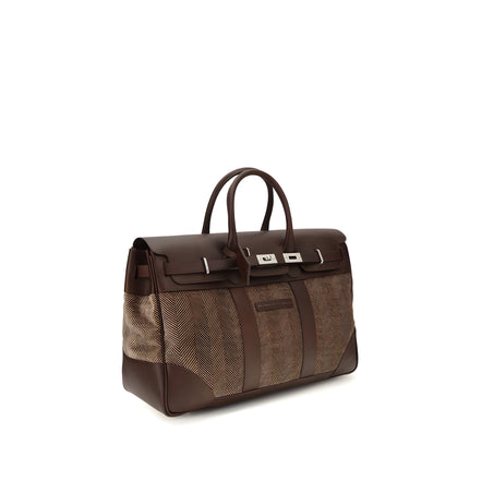 Brunello Cucinelli Brown Calf Leather Luggage And Travel