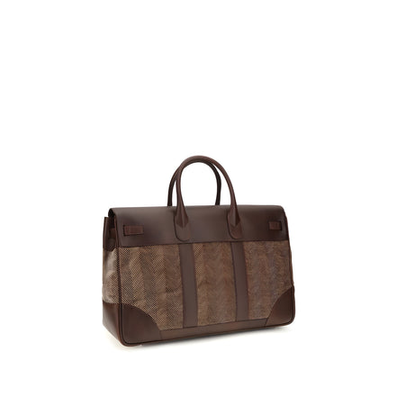 Brunello Cucinelli Brown Calf Leather Luggage And Travel