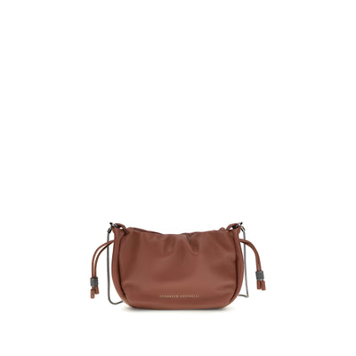 Brunello Cucinelli Brown Calf Leather Shoulder Bag