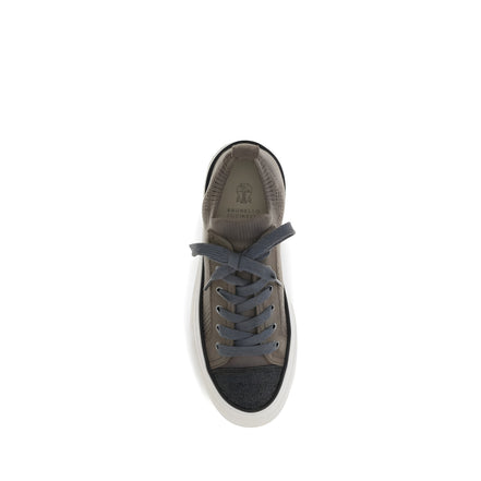 Brunello Cucinelli Brown Cotton Low Top Sneakers