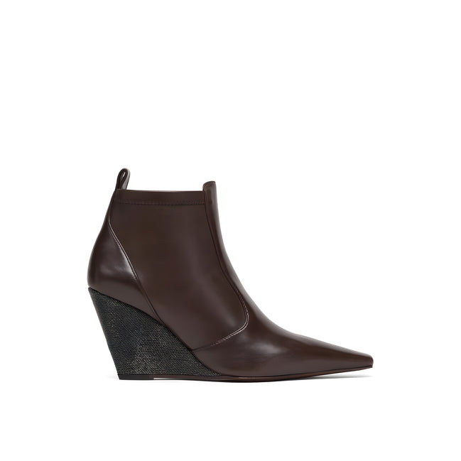 Brunello Cucinelli Brown Leather Ankle Boots