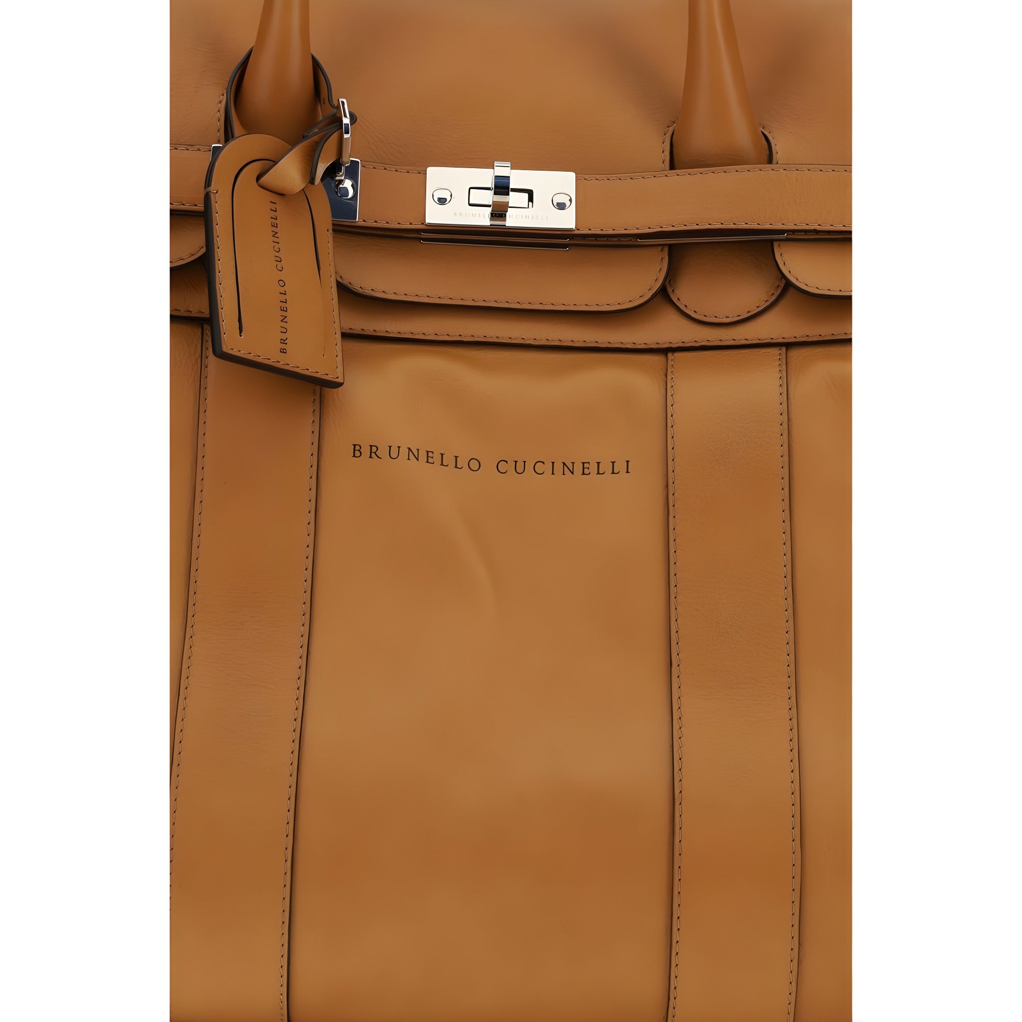 Brunello Cucinelli Brown Leather Travel Bag