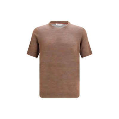 Brunello Cucinelli Brown Linen T-Shirt