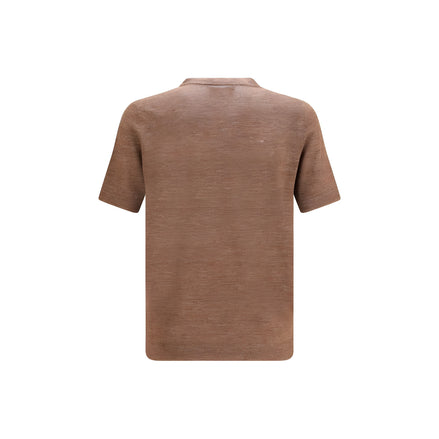 Brunello Cucinelli Brown Linen T-Shirt
