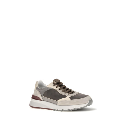 Brunello Cucinelli Gray Calf Leather Chunky Sneakers