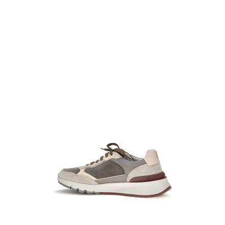 Brunello Cucinelli Gray Calf Leather Chunky Sneakers