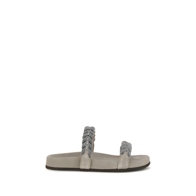 Brunello Cucinelli Gray Flat Sandals