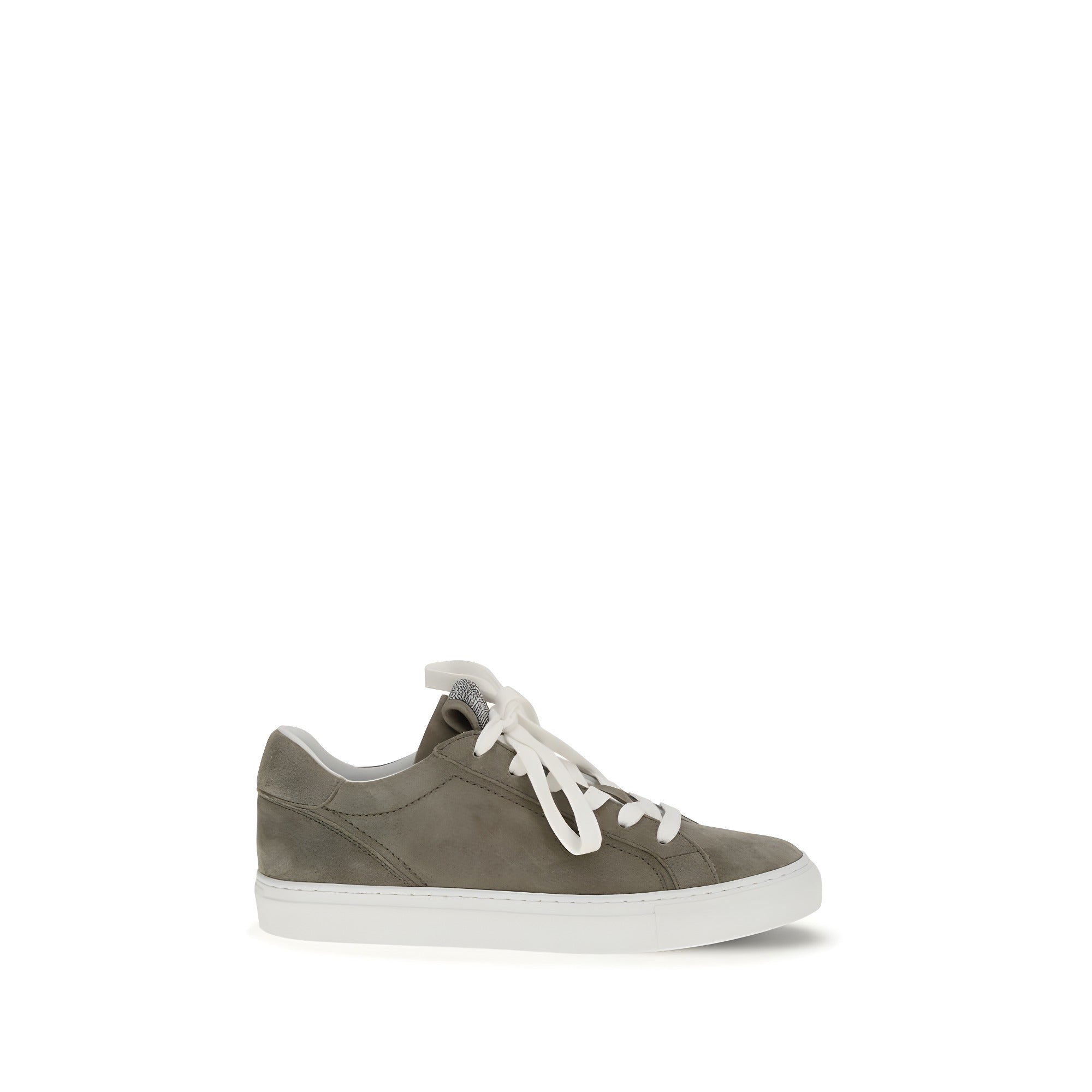 Brunello Cucinelli Gray Leather Low Top Sneakers