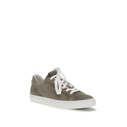 Brunello Cucinelli Gray Leather Low Top Sneakers