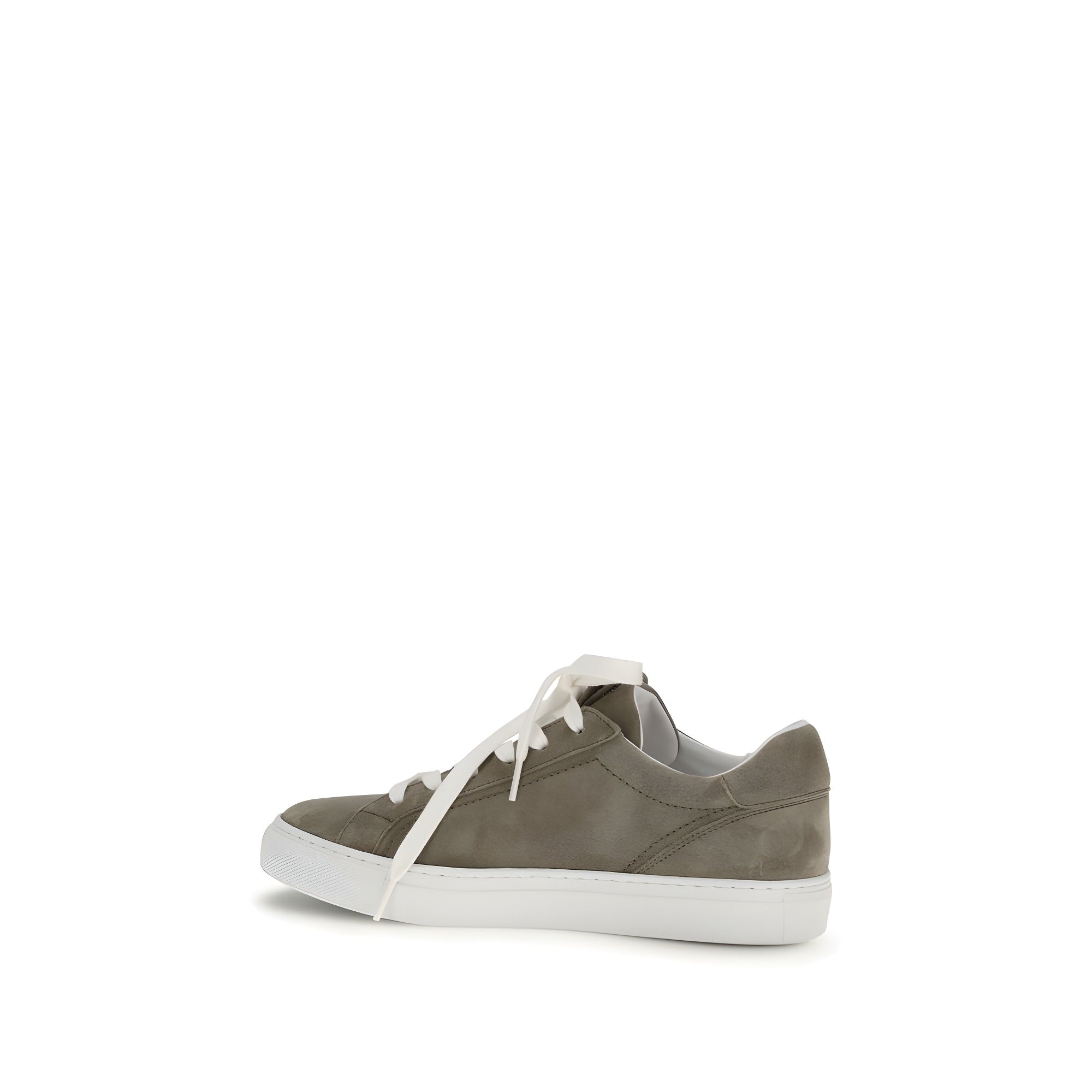 Brunello Cucinelli Gray Leather Low Top Sneakers